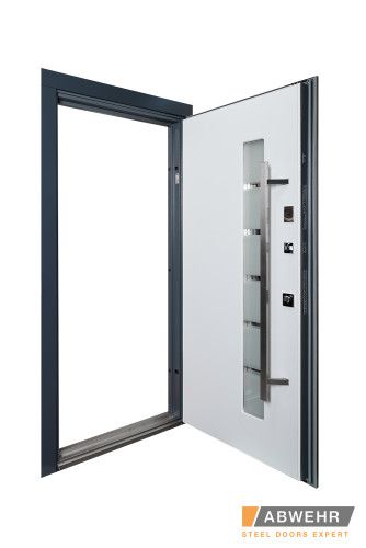[Складська програма] Вхідні двері зі склом модель Liberty Glass (Колір RAL 7016+Біла) комплектація Megapolis MG3