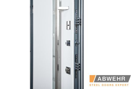 [Складська програма] Вхідні двері зі склом модель Liberty Glass (Колір RAL 7016+Біла) комплектація Megapolis MG3