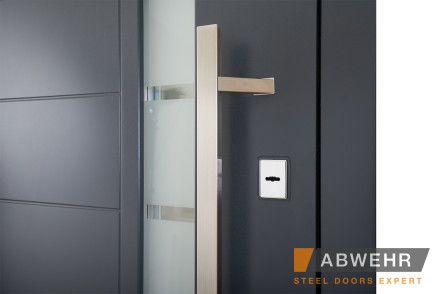 [Складська програма] Вхідні двері зі склом модель Liberty Glass (Колір RAL 7016+Біла) комплектація Megapolis MG3