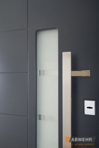 [Складська програма] Вхідні двері зі склом модель Liberty Glass (Колір RAL 7016+Біла) комплектація Megapolis MG3