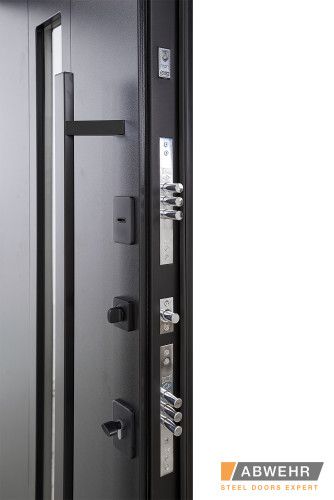 Двері з фанери модель Ufo Black (Колір RAL 9005 + Чорна шагрень) комплектація COTTAGE 1200