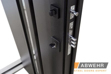 Двері з фанери модель Ufo Black (Колір RAL 9005 + Чорна шагрень) комплектація COTTAGE 1200