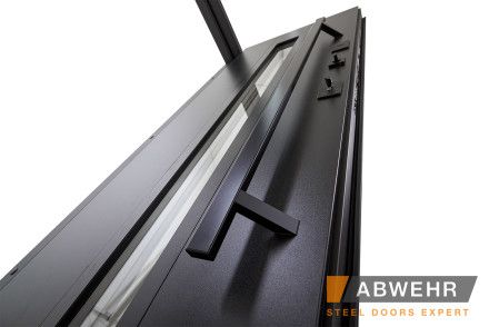 Двері з фанери модель Ufo Black (Колір RAL 9005 + Чорна шагрень) комплектація COTTAGE 1200