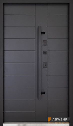 Двері з фанери модель Palermo (Колір RAL 9005 + вулична Чорна шагрень) комплектація COTTAGE 1200