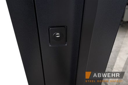 Вхідні двері з терморозривом модель Ufo Black (Колір RAL 9005 + Чорна шагрень) комплектація COTTAGE